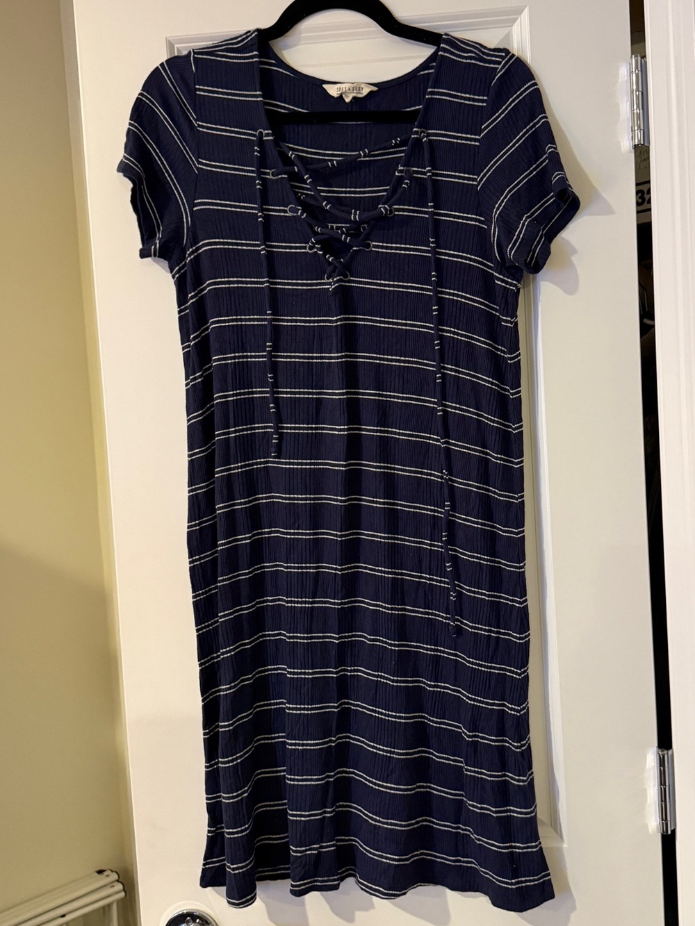 American Eagle Outfitters Navy and White Striped Top